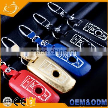 Modified Flip Key Shell 3 Buttons HU58 Folding Leather car keys bag for BMW