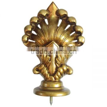 Gold Seashell Curtain Finial For Wooden Curtain Rod