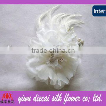 Popular marketable feather fabric flower