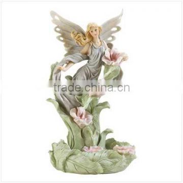 Polyresin pretty forest fairy & angel figurine for indoor water fountain