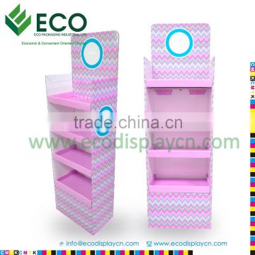 5 Shelves Mirror Advertising Corrugated Display Stand Wholesale