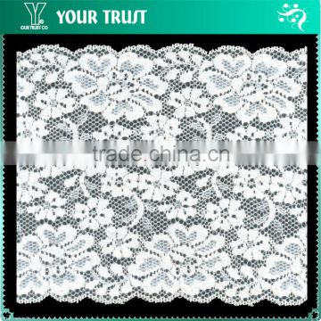 Width 15 Centimeter White Soft Stretch Trimming Spandex Elastic Lace