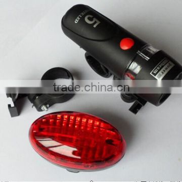 LED Lamp Bike Bicycle Front Head Light + LED Rear Tail Safety Flashlight