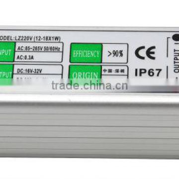 16w 300mA led driver constant current waterproof 12-18x1w