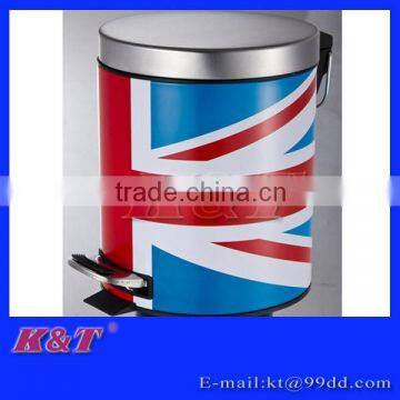 3L flag painting stainless steel trash can