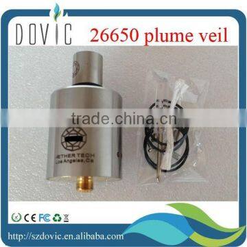 2014 new product 26650 plume veil rda with gold plated base