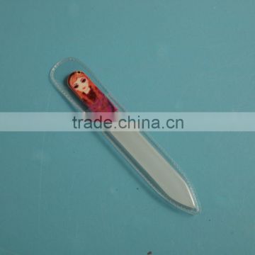 BLC-032 90mm Pretty girl design handle with pvc bag packing mini glass nail files