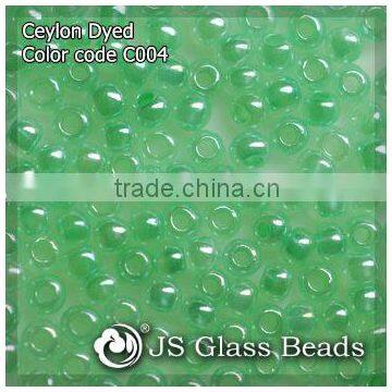 High Quality Fashion JS Glass Seed Beads - C004# Ceylon Dark Green Opalescent Rocailles Beads For Garment & Jewelry