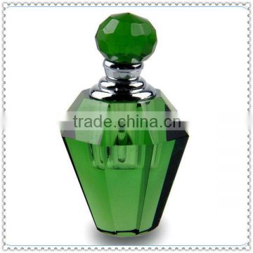 Wholesale Irregular Crystal Faceted Green Bottle For Home Decoration