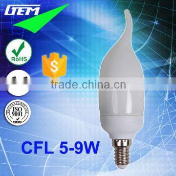 5W/7W/9W E14/E27/B22 Energy Saving Mini Candle With Tail CFL Lamps