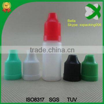 2015 hot sale 10 ml pe ejuice bottle with long thin tip