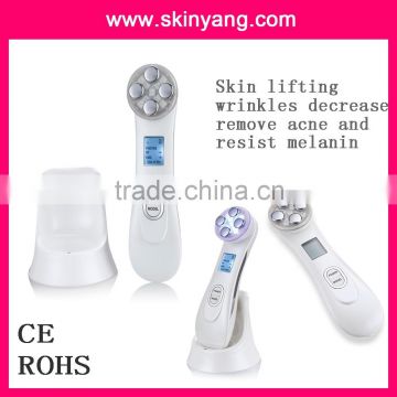 new Best RF skin tightening face lifting machine/Wireless RF LED Acne remover effective