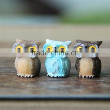 3 color mini resin owl decoration ecological bottle set props