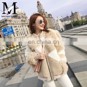 2017 Elegant Fashion Lamb Fur Jacket Latest Trend Winter Ladies Sheepskin Fur Coat