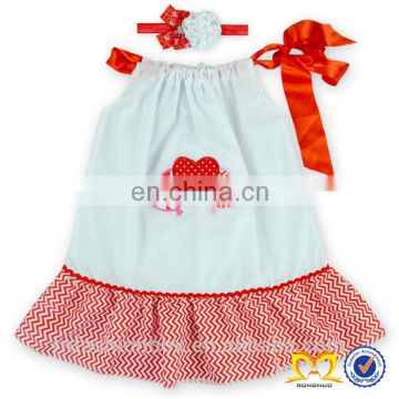 2019 Valentines Heart Shape Cotton Kid Dress Pillowcase Hand Embroidery Designs for Baby Dress Baby Dress Pictures