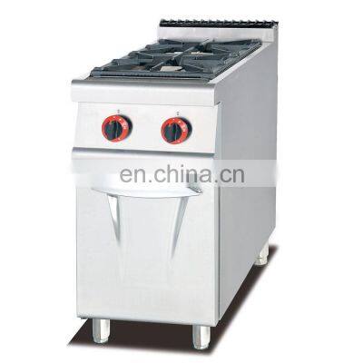 Commercial Natural gas range 2 burners for restaurant kitchen with cabinet