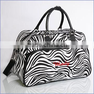 lady travelling bag with Zebra Printing