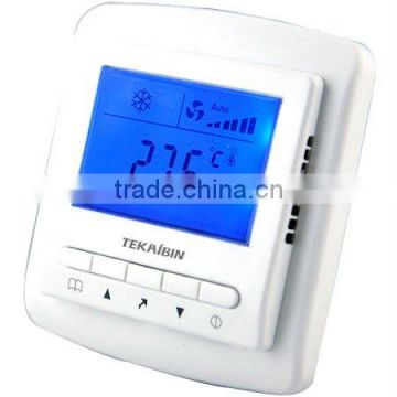 TKB50.42LK 2-pipe blue LCD display fan coil thermostat