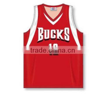 100% Polyester Custom Sublimated Bucks V-Neck Basketball Jersey / Shirt