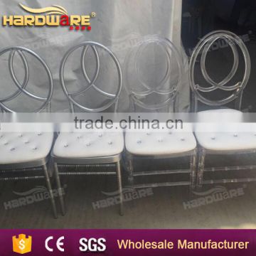 Resin Clear Chiavari Chair for Banquet and Wedding , Transparent Round Back Chair
