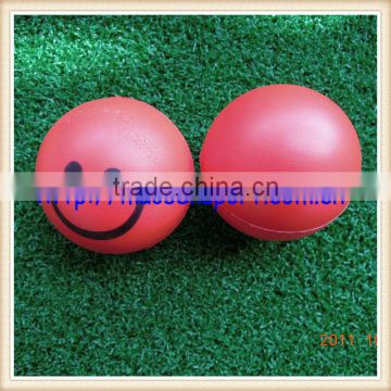 high quality soft pu smiley ball with different printing