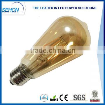 filament led ST64 yellow glass cover/e27 led filament bulb light 2000k-6500k/gold led light ST64