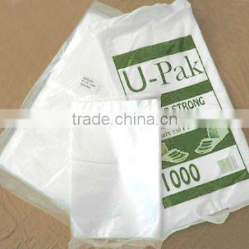 Eco-friendly HDPE plastic flat bags in block