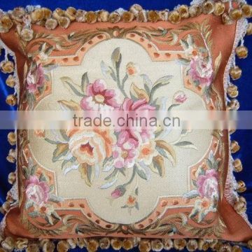 manufacturer decorative embrodiery flower cushion cover
