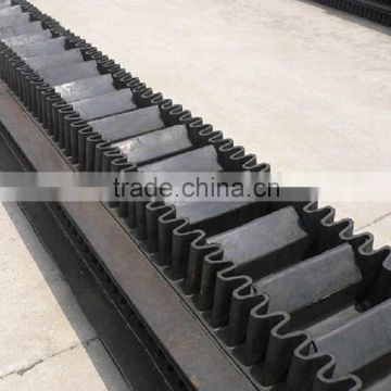Abrasion resistant corrugated sidewall conveyor belt