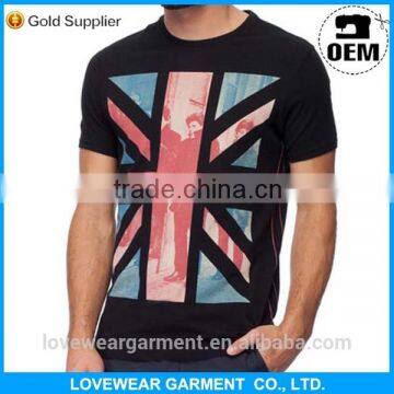 black 95 cotton /5 elastane t-shirt with screen printing manufactory price                        
                                                Quality Choice