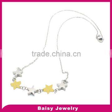 Best Quality Hot Selling Cheap two tone stainless steel star necklace