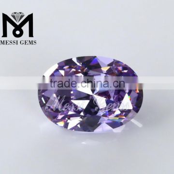 Wholesale Oval Lavender Artificial CZ Bead Diamond Cut Gems