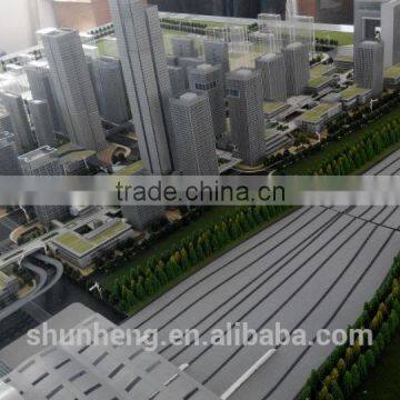 3D plexiglass building model of railway station regional planning