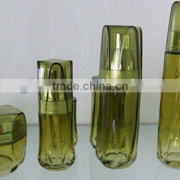 yellow cosmetic glass container