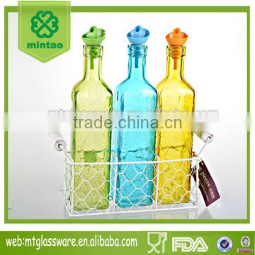 550ml candy color oil&vinager bottle with the hob