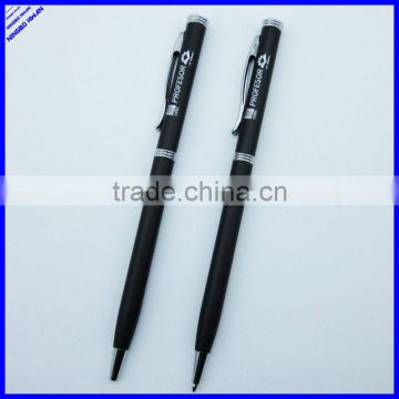 matt black color thin metal ballpoint pens