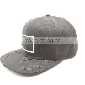 2015 new design cap fashion washed broken snapback hat and cap with 3D embroidery LOGO
