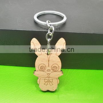 Chinese Zodiac Sign Rabbit Wood Keychain Carving Wood Accessories