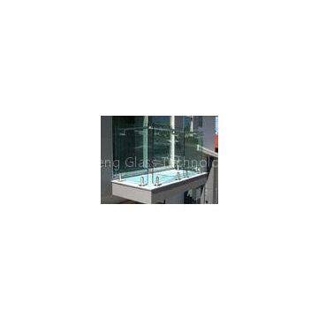 Energy - saving 10mm Tempered frameless glass handrail panel with hole