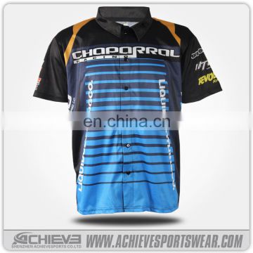 Custom Motorcycle Wear Sublimation racing pit crew shirt
