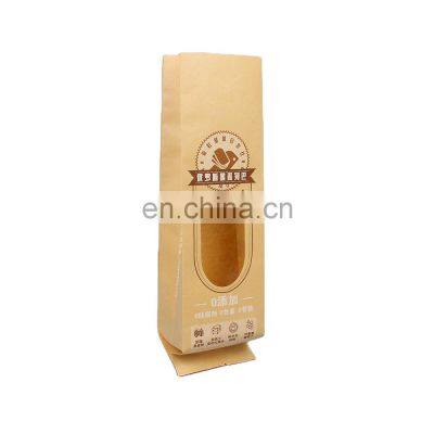 Factory Manufacturer Design Logo Size Bakery Food Printed Kraft Bread loaf packing Packaging Paper Bag With Plastic Window