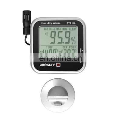 ALLOSUN ETP110A Digital Thermo-Hygrometer with Temperature Alarm & Remote Probe/Humidity Monitor/Dew-Point Meter