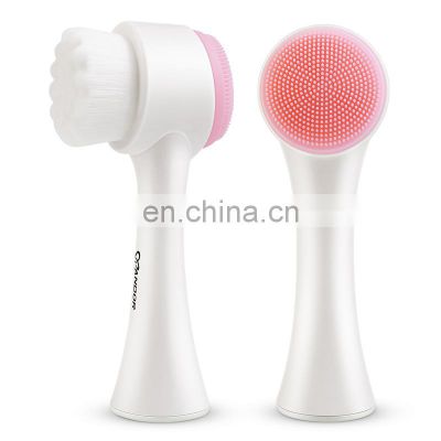 Wholesale Eco Friendly Biodegradable Korean Facial Cleansing Brush With Silicone Massage Brushes For Deep Cleaning