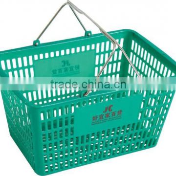 FOSHAN JIABAO supermarket plastic laundry basket with wheels
