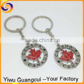 Custom design Cananda Maple Leaf tourism key ring keychain