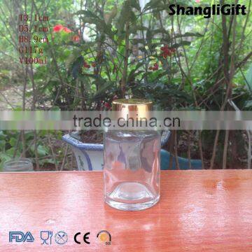 High Quality 100ml Round Clear Glass Pill Bottle Medical Vial