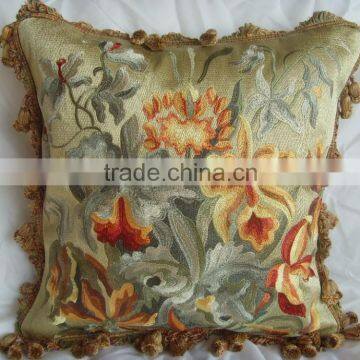 artificial silk high grade imitate aubusson cushion cover