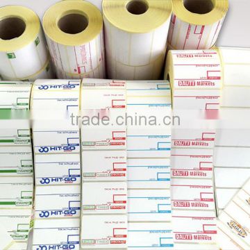 Self-adhesive labels for weight scales