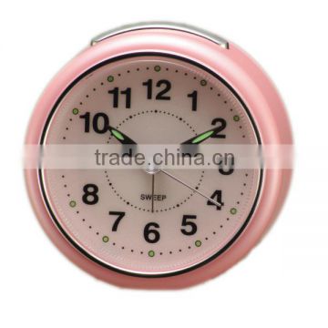 Round shape Hand size silent sweep Alarm clocks