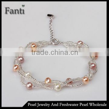 Wholesale fashion beads bracelets mix color pearl jewelry